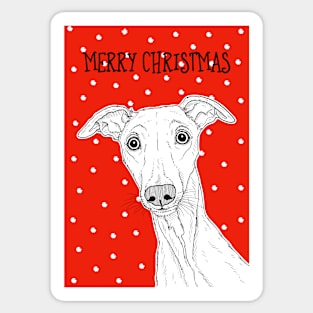 Whippet Christmas Greeting Sticker